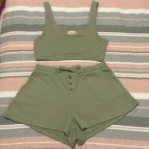 Three Piece Cozy Lounge Set - Jade Green M